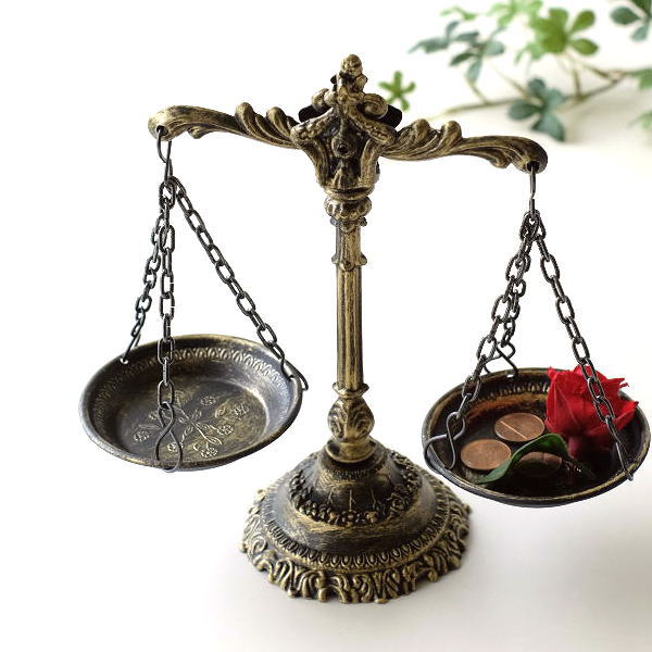 天秤 オブジェ 置物 おしゃれ アンティーク調 レトロ ザマック合金 ヨーロッパ調 エレガント イタリア製 イタリアザマックの天秤のオブジェ [tom9418]