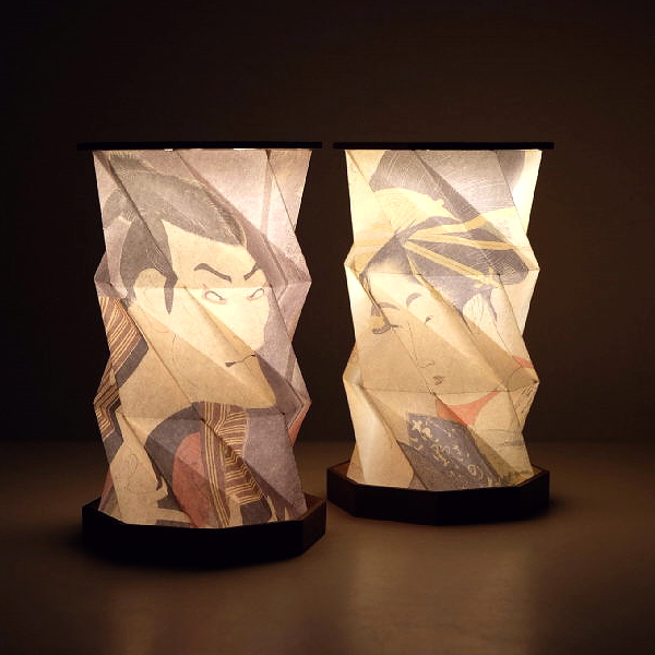 浮世絵 LED テーブルランプ 卓上照明 喜多川歌麿 東洲斎写楽 和風 お土産 ユニーク 和雑貨 グッズ ギフト プレゼント 充電式 コードレス UKIYO-E ランタン 2タイプ [toy2299]