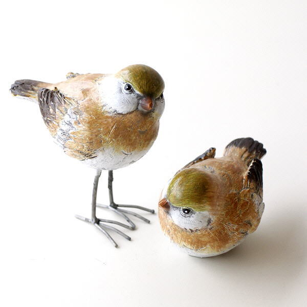 鳥 置物 オーナメント オブジェ おしゃれ ペア かわいい インテリア雑貨 アニマル 動物 バードペアのオーナメント [toy3697]