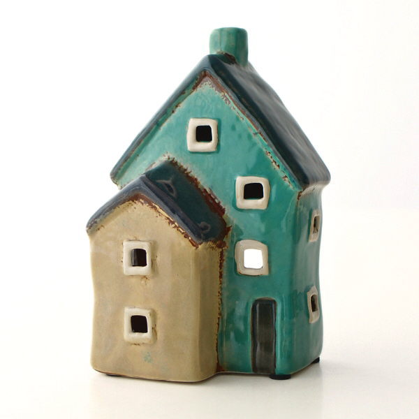 キャンドルホルダー 家 おうち ハウス 陶器 キャンドルハウス アンティーク 北欧 おしゃれ アウトドア ガーデン 陶器のメルヘンハウス [toy4215]