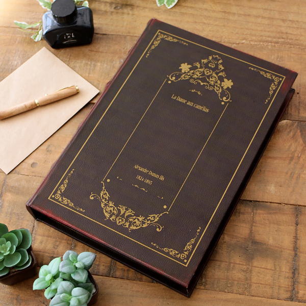 本型小物入れ ブック型 ボックス 洋書 収納 アンティーク レトロなブックボックス ラージ [toy4277]