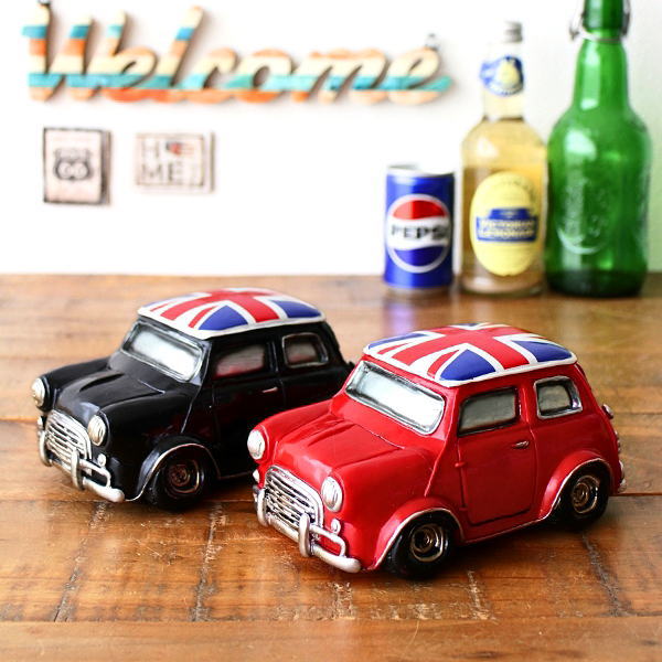 貯金箱 車 置物 オブジェ おしゃれ かわいい 500円玉 ミニクーパー ローバーミニ アンティーク レトロ おもしろ ユニーク アメリカン雑貨 バンバンカー Bang Bang Car  Mini 2カラー [toy7012]