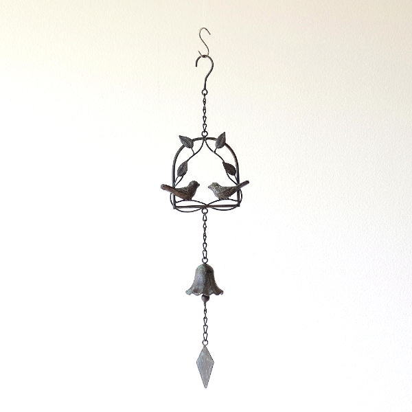 ベル 呼び鈴 ガーデン 玄関 おしゃれ ガーデニング 小鳥 オーナメント オブジェ アイアン レトロ アイアンのガーデンベル C [toy7990]