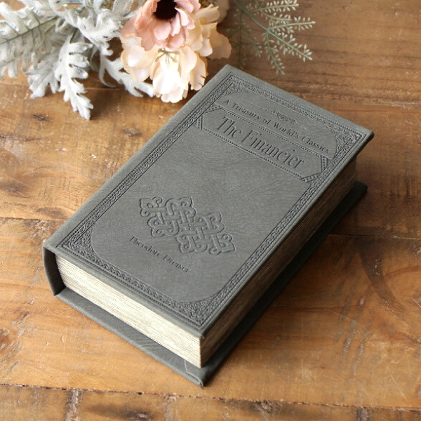 洋書 インテリア ボックス ダミー アンティーク 古書 オブジェ 本型 小物入れ レトロ 収納ボックス おしゃれ ふた付き 卓上 縦型 ディスプレイ 雑貨 ブックボックス クラシック Gy [toy8033]