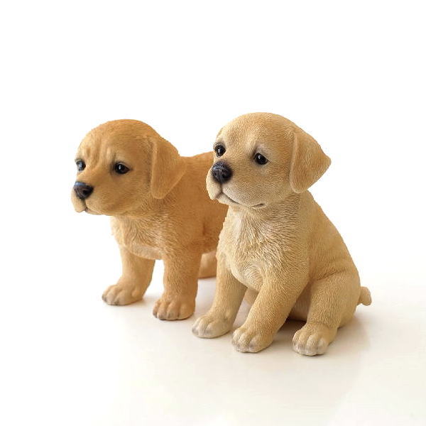 犬 置物 オブジェ アニマル ドッグオーナメント ガーデンオーナメント インテリア イヌ いぬ ペット 動物  子犬のオーナメント 2タイプ [toy9490]