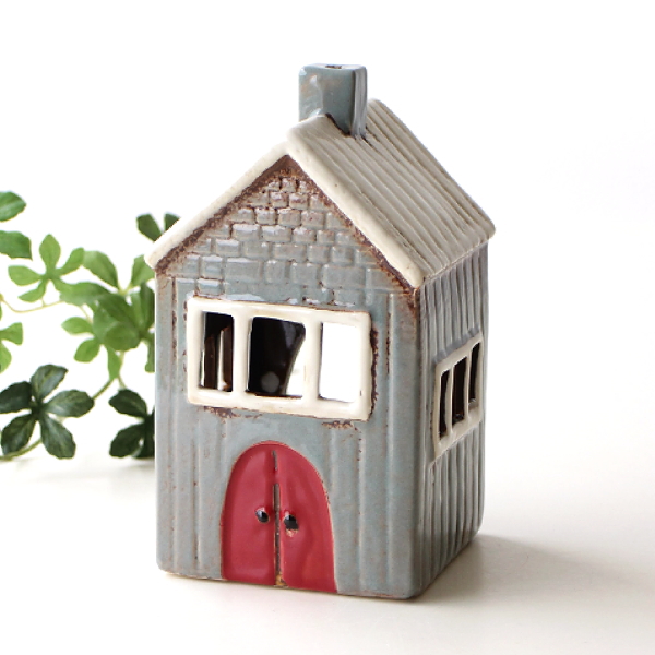 キャンドルホルダー 家 陶器 キャンドルハウス おうち 家型 かわいい 可愛い ガーデニング 屋外 インテリア 陶器のメルヘンハウス [toy9805]