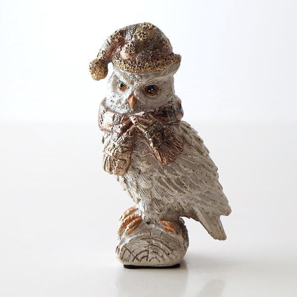 ふくろう 置物 オブジェ 雑貨 かわいい おしゃれ アンティーク レトロ フクロウのオブジェ マフラーB [toy9836]