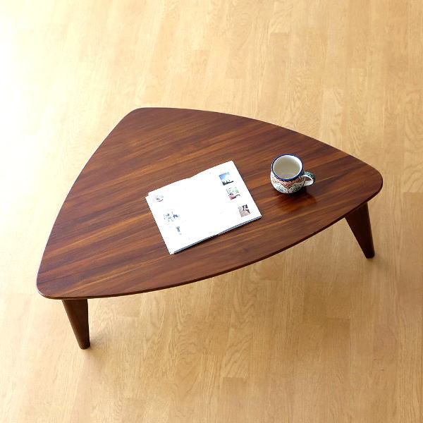 ローテーブル センターテーブル 木製 天然木 チーク 無垢材 おしゃれ 三角形 シンプル ナチュラル ウッド チークトライアングルテーブル B 【送料無料】 [wat4562]