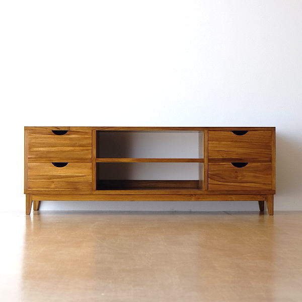 テレビボード チーク 無垢材 天然木 モダン 幅150 TWローボード150A 【開梱設置送料無料】 [wat4972]