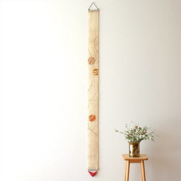 タペストリー おしゃれ 和風 和モダン ひな祭り 雛祭り おひなさま お雛様 桃の節句 麻 縦長 細タペストリー 毬 [wlj2870]