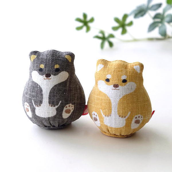 豆柴 柴犬 いぬ イヌ 置物 オブジェ おしゃれ 手のひらサイズ 卓上 飾り かわいい 和風 麻 贈り物 インテリア 麻人形 豆柴 S 2カラー [wlj6563]