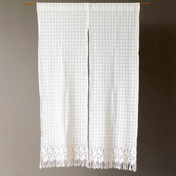 のれん 暖簾 おしゃれ レース 洋風 間仕切り 目隠し カーテン かわいい コットンレース インテリア レースのれんBE 125 [won4244]