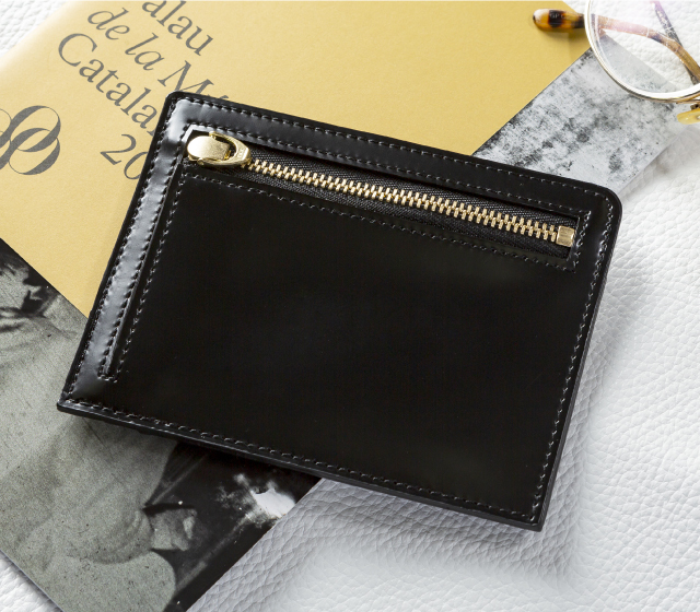 日本製コードバン コンパクト財布