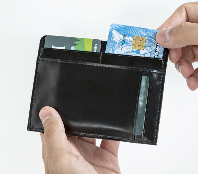 日本製コードバン コンパクト財布