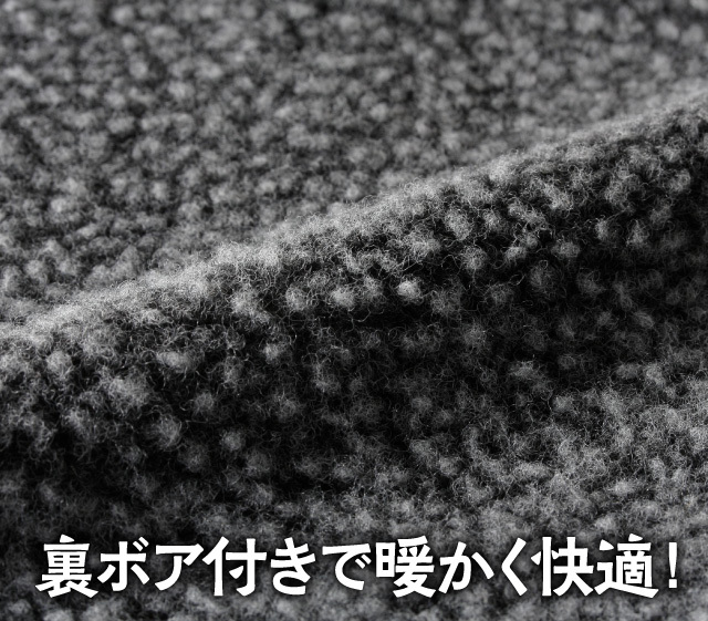 ラム革パッチワーク・ムートン調ボア付きジャケット