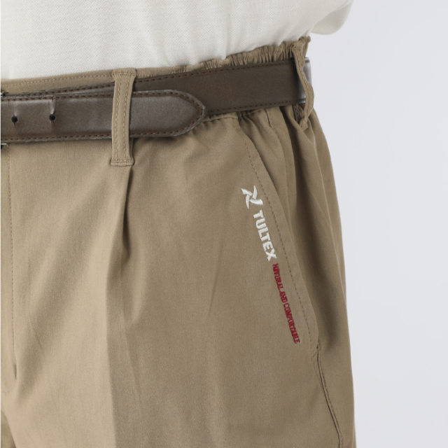 TULTEX 刺繍入りストレッチカラーパンツ３色組