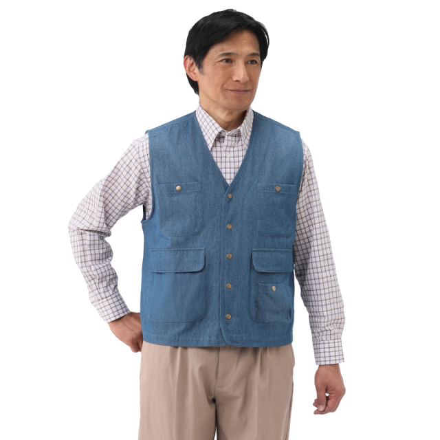メンズ カラーデニムベスト wim593-01.jpg