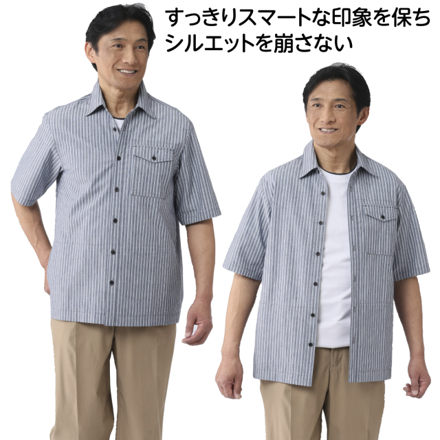 〈JACK BROWN〉6ポケット5分袖シャツジャケット2色組