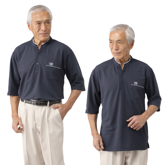 〈サルーンエクスプレス〉ワッフル５分袖シャツ３色組