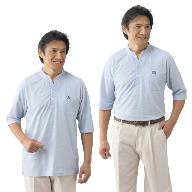 〈サルーンエクスプレス〉ワッフル５分袖シャツ３色組