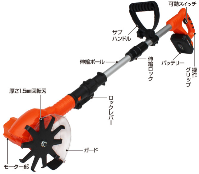 YARD FORCE 24Vコードレス除草耕運機