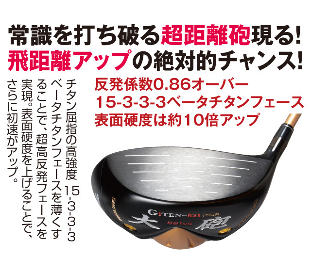 GiTEN ジーアイテン/521TOUR 大砲 ドライバー/GD-521/ドライバー/Bランク/05【中古】 GiTEN ジーアイテン/521TOUR 大砲 ドライバー/GD-521/ドライバー