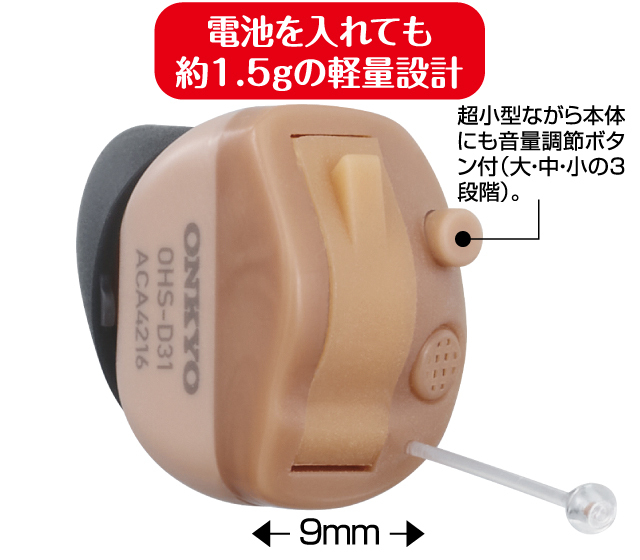 オンキヨー耳あな型補聴器OHS-D31