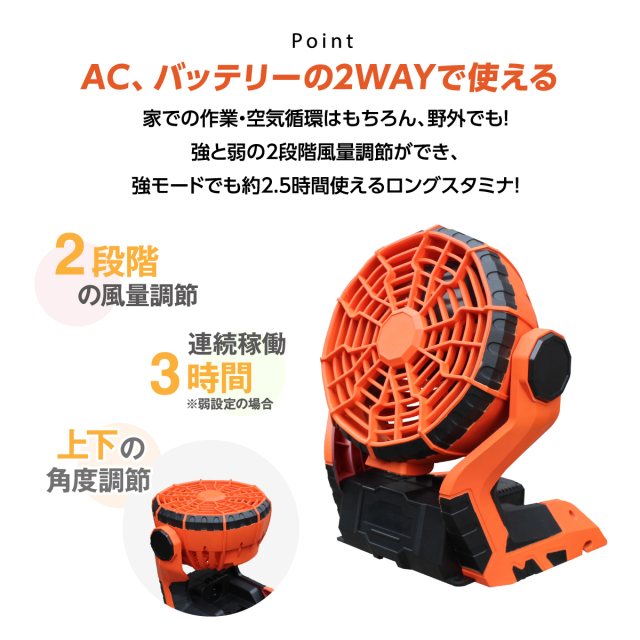 YARD FORCE 18V AC/DC2WAYファン