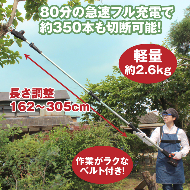 YARD FORCE 3mブラシレス高枝電動のこぎりPro