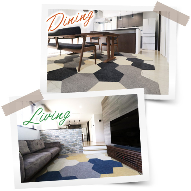 ラグタス タイルラグ ヘキサゴン