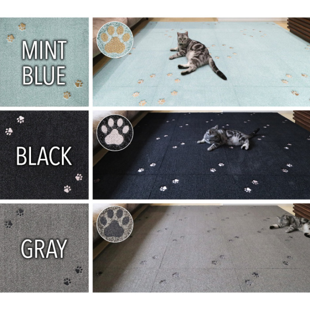 ラグタス タイルラグ てくてく肉球