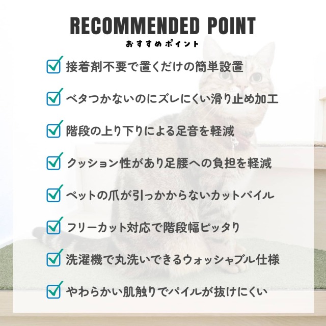 ラグタス 階段マット てくてく肉球