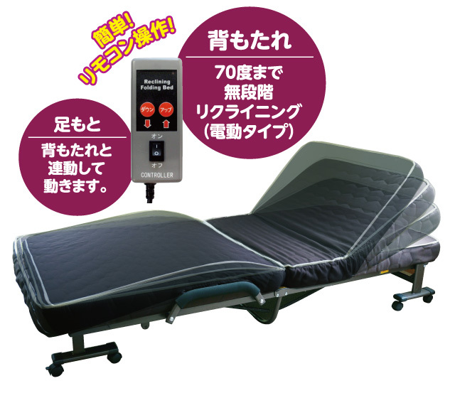 低反発ダブルリクライニング電動ベッド