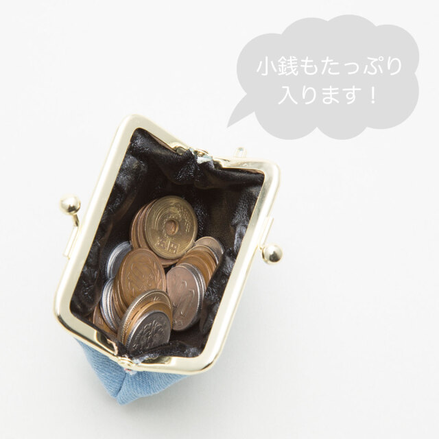 ぽっちゃり かわいい デニム がま口財布