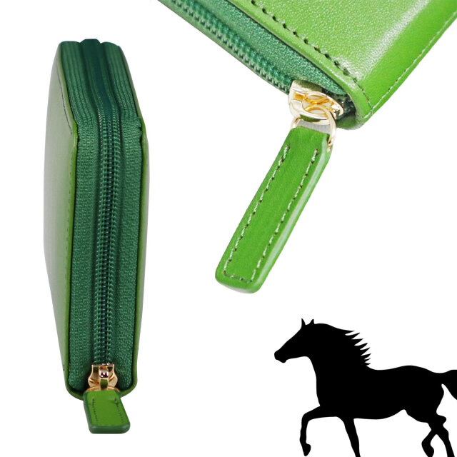 馬九行久（うまくいく） イタリアンレザー コインが分けられる長財布