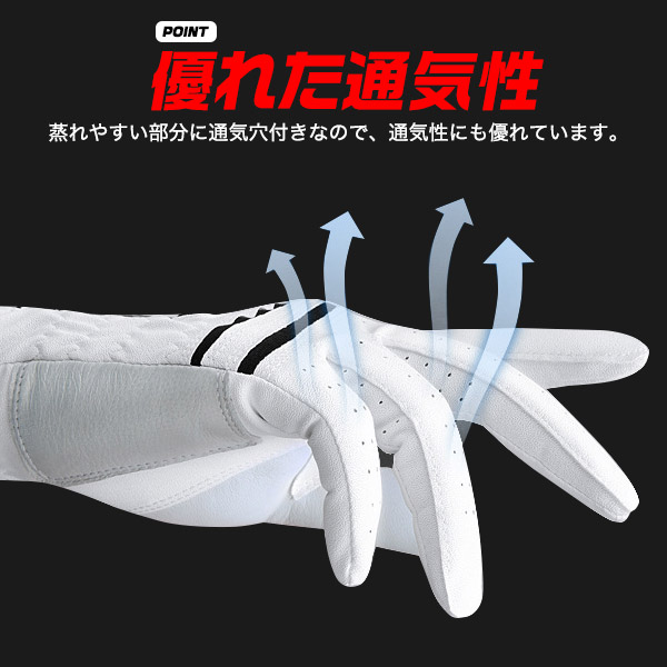 羊革＋合成皮革 メンズ ゴルフグローブ