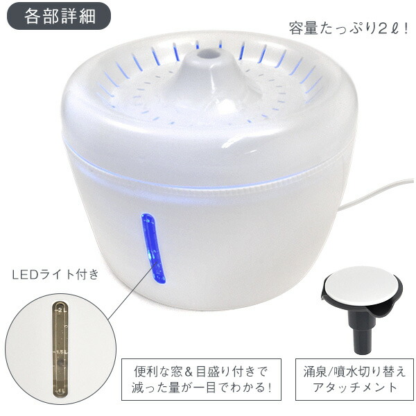 ねこ用循環式自動給水器（箱潰れアウトレット品）