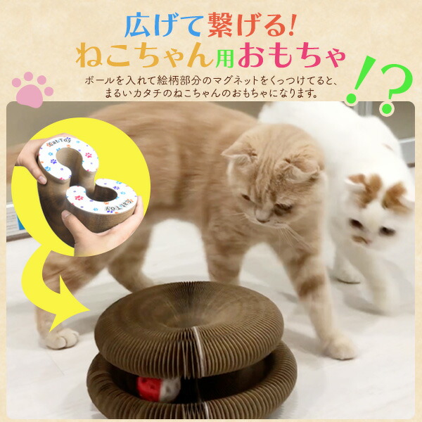猫用 爪とぎ&おもちゃ マジックオルガン 丸型