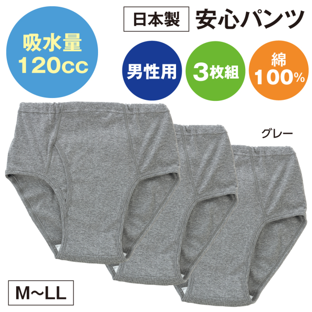 ボクサー型失禁パンツ男性用（同色3枚組）│身近な優れものショップ
