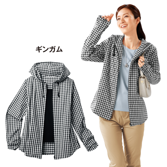 甲まですっぽりUVカットパーカー