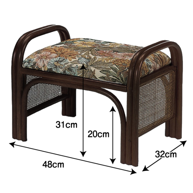 籐アーム付楽々座椅子ハイタイプ2個組