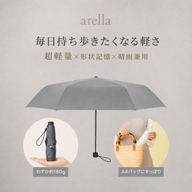 折りたたみ傘 超軽量パットフォールド arella