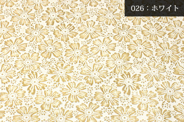 合皮生地クラフト花柄型押し（0121）