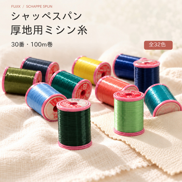 ◆[FUJIXフジックス]シャッペスパン厚地用ミシン糸 30番100m巻〔 3 〕(1024-3)【メール便不可】