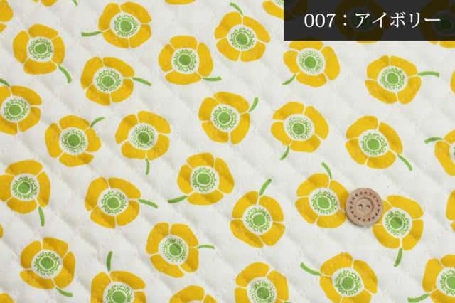 メール便50cmまで Nina ニーナ 北欧風アネモネ柄キルティング生地 1264 バオッコー Vuokko フラワー 花柄 北欧 かわいい おしゃれ レッスンバッグ 女の子 キッズ 雑貨 キルティング メール便ok 合成皮革 エナメル スエード 生地通販 合皮の銀河工房