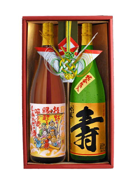 お歳暮・お年賀】 きびの吟風 迎春・開運七福神セット 1.8L 2本セット