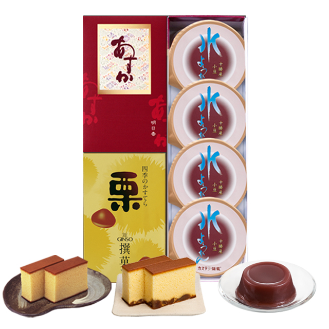 銀装 カステラ《あすか》《栗》・水ようかん詰合せ　G栗Z30