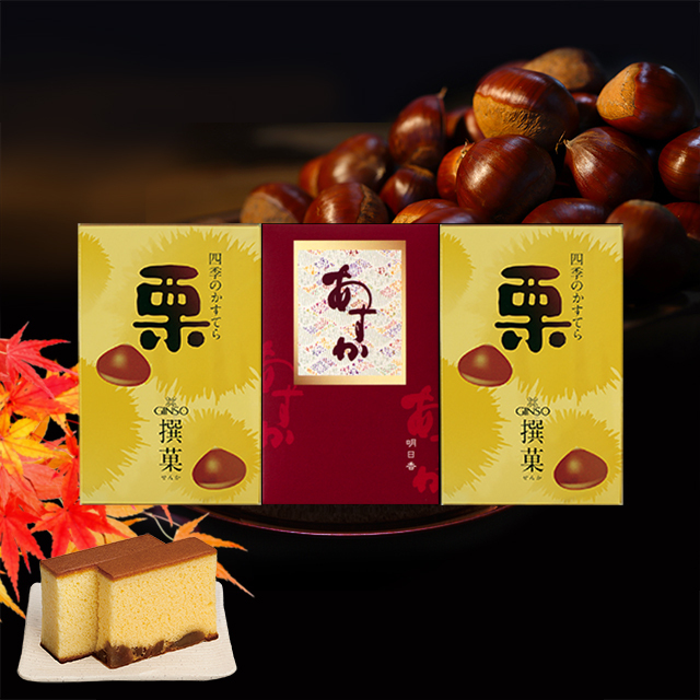 ＜ポイント5倍対象品（11/19まで）＞銀装 カステラ《あすか》《栗》ハーフ詰合せ　G栗W26