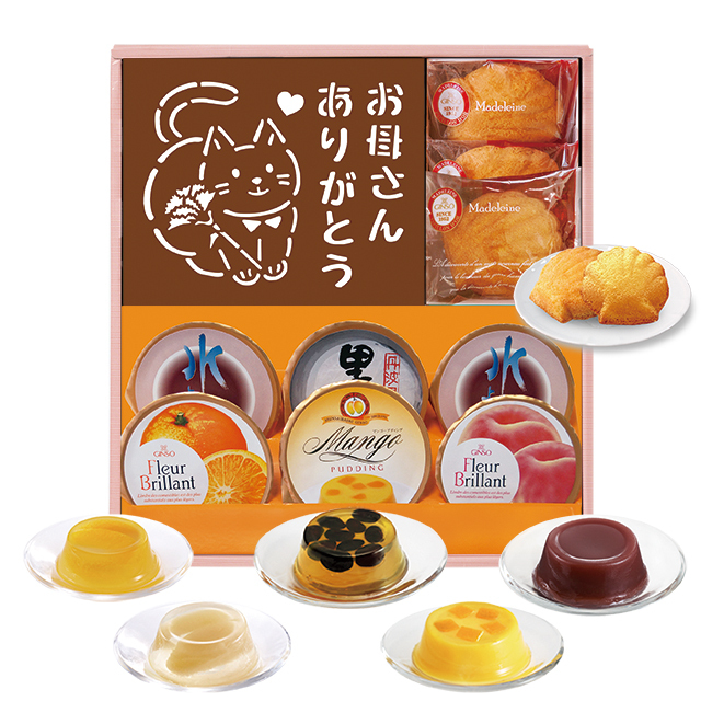 【母の日ギフト】銀装　母の日絵柄カステラ・デザート・焼菓子詰合せ　WK－母の日DMN6-436