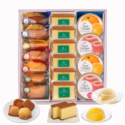 銀装　個装カステラ《青箱》・焼菓子・フルーツゼリー詰合せ　OBDF36